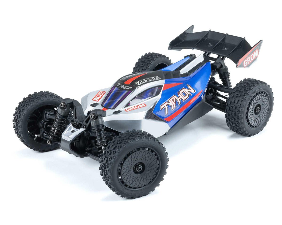 Arrma Typhon Grom MEGA 4WD 380 Brushed 1/14 Buggy RTR (Blue/Silver) w/SLT2 2.4GHz Radio, Battery & Charger