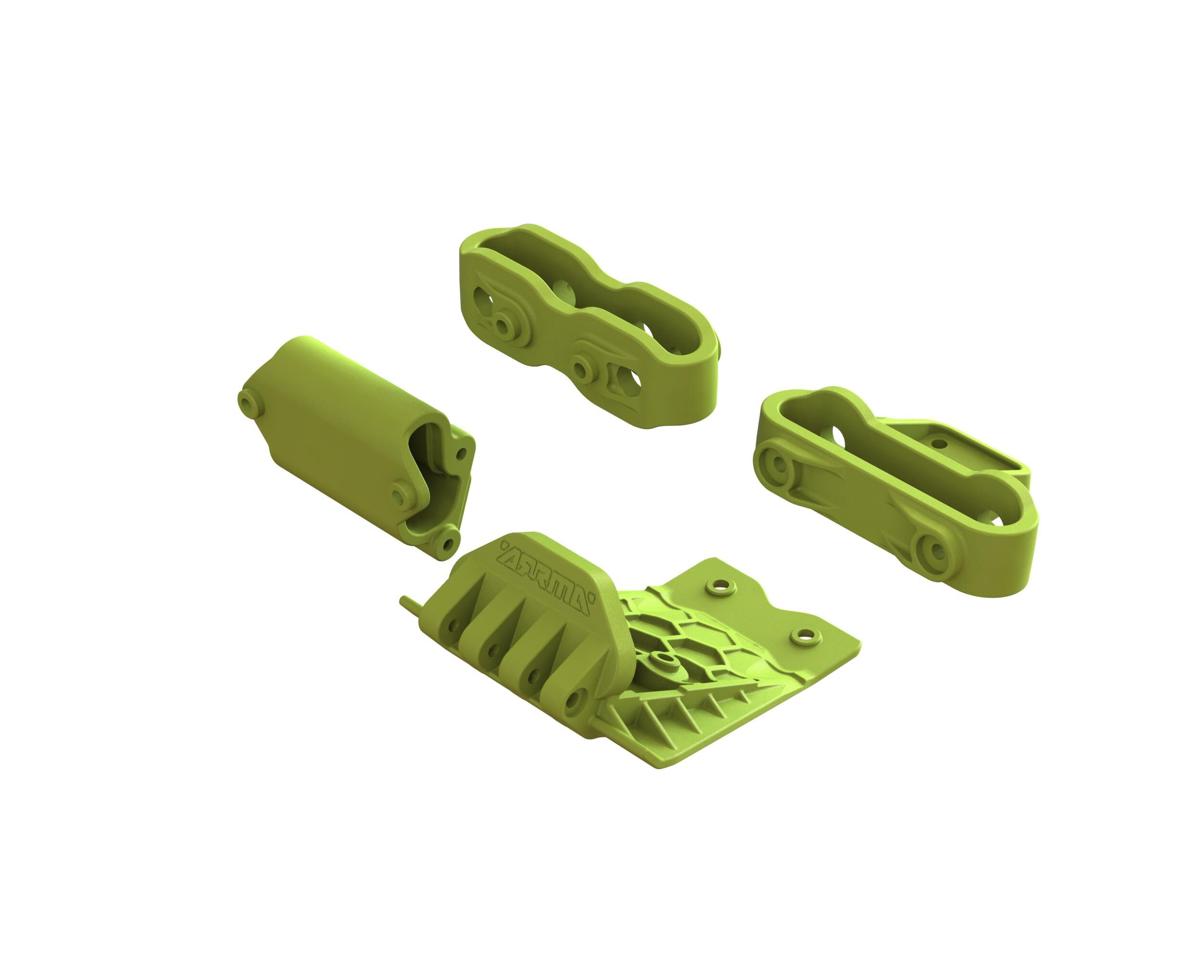Arrma Gorgon Lower Skid And Bumper Mount Set (Fluorescent Yellow)