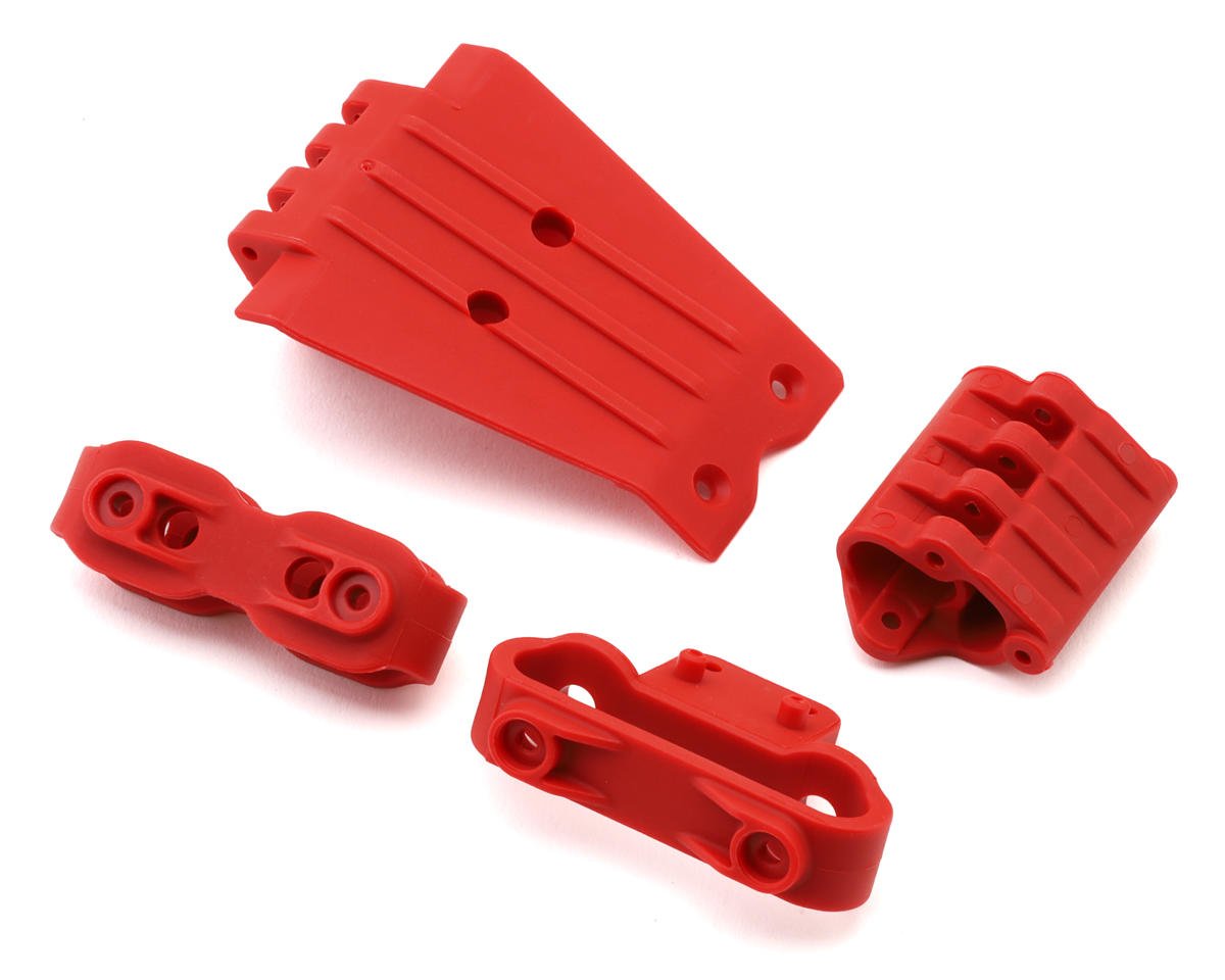 Arrma Gorgon Lower Skid And Bumper Mount Set (Red)