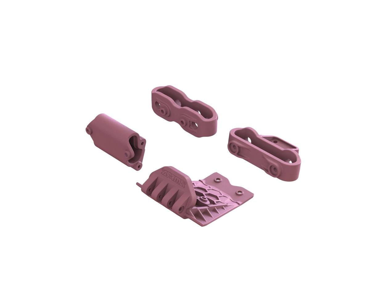 Arrma Gorgon Lower Skid And Bumper Mount Set (Pink)
