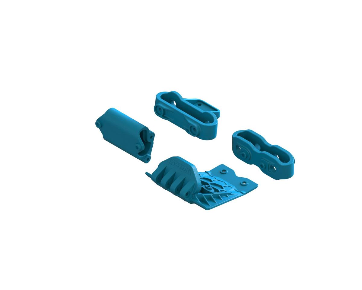 Arrma Gorgon Lower Skid And Bumper Mount Set (Blue)