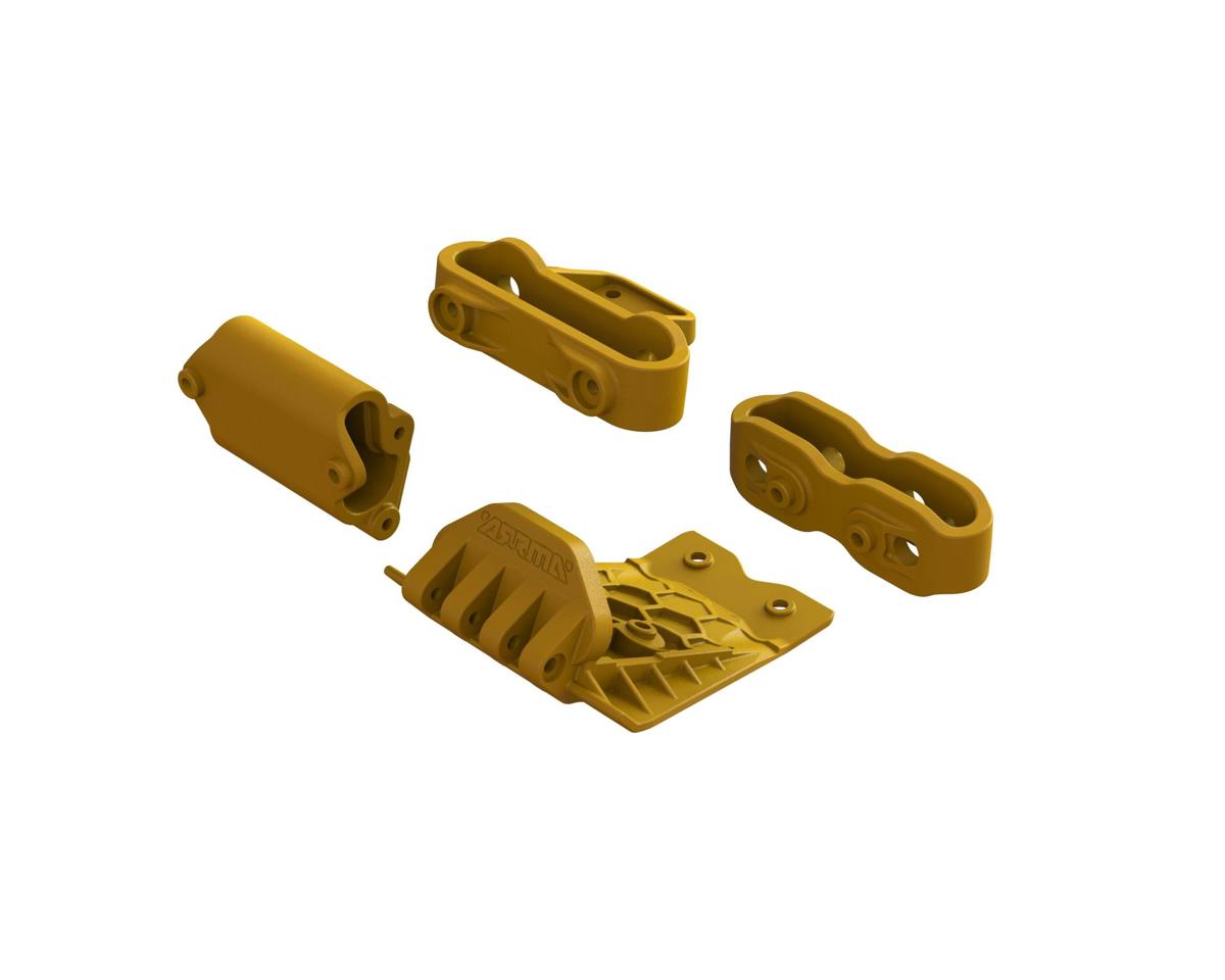 Arrma Gorgon Lower Skid And Bumper Mount Set (Orange)