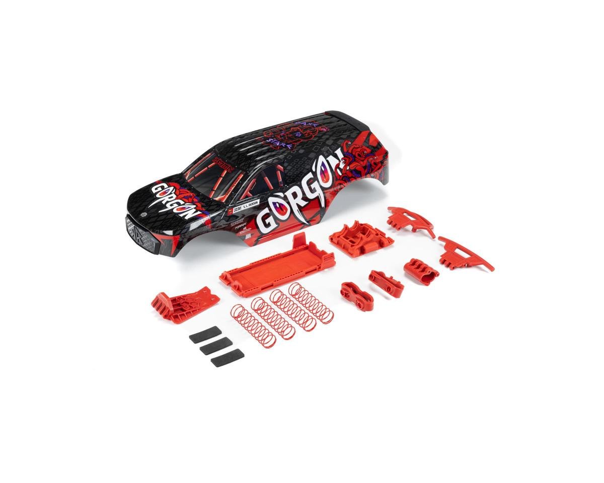 Arrma GORGON Painted Decaled Trimmed Body Set (Black/Red)