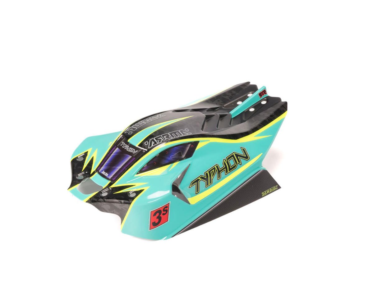 Arrma 1/8 Clipless Painted Decaled Body, Green/Yellow: TYPHON 4X4