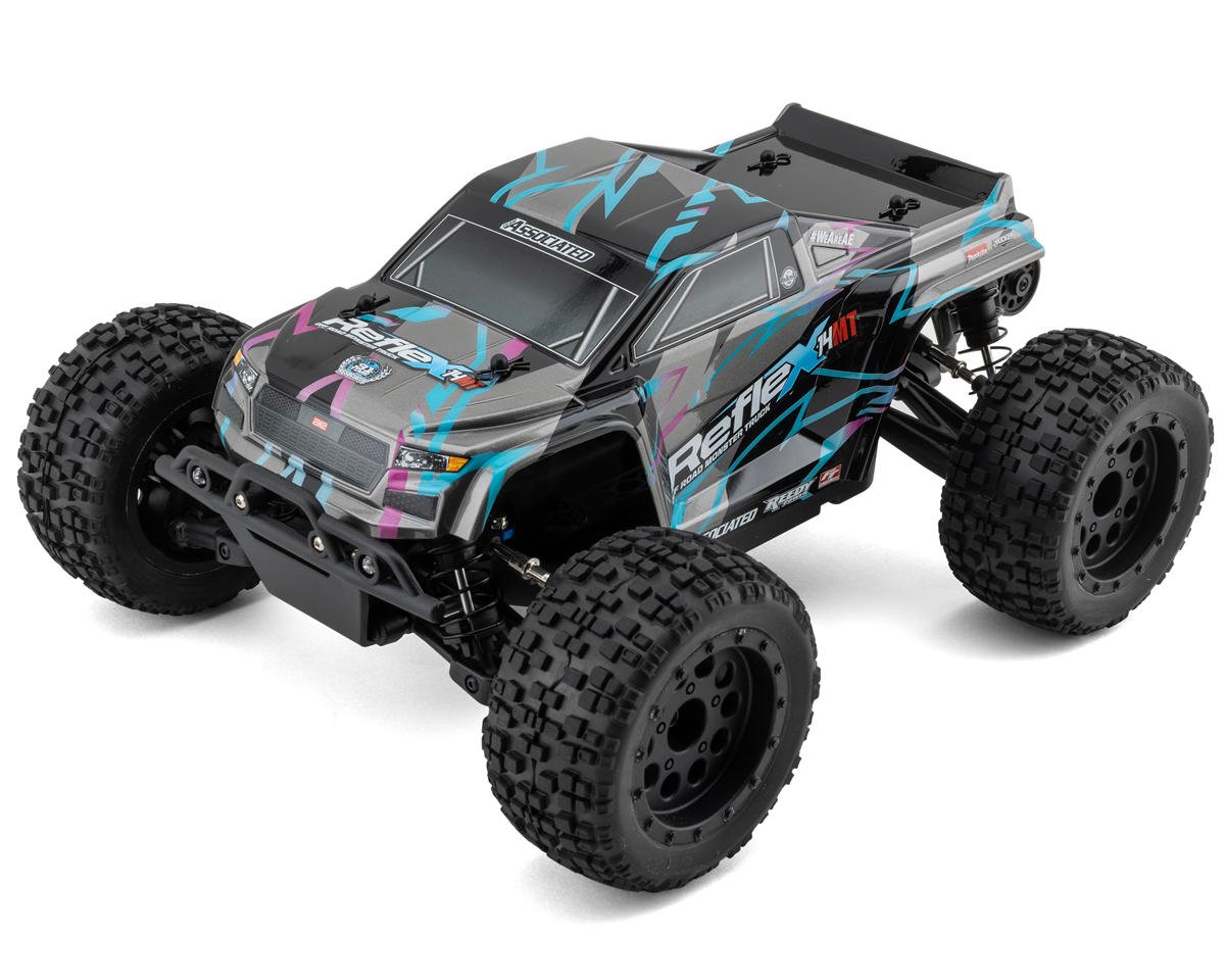 Team Associated Reflex 14MT 1/14 RTR 4WD Brushless Mini Monster Truck Combo (Blue/Purple) w/2.4GHz Radio, Battery & Charger