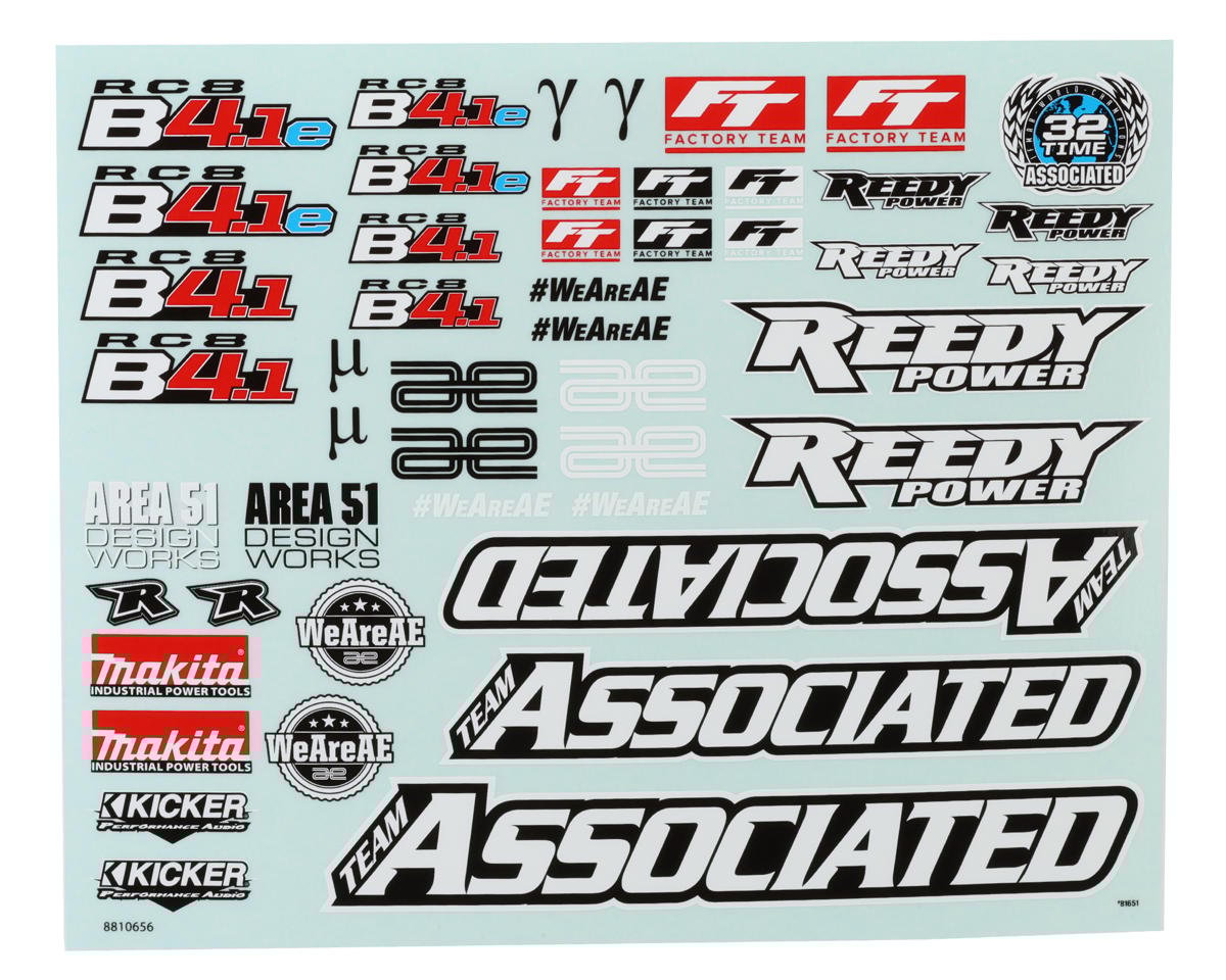 Team Associated RC8B4.1/RC8B4.1e Decal Sheet