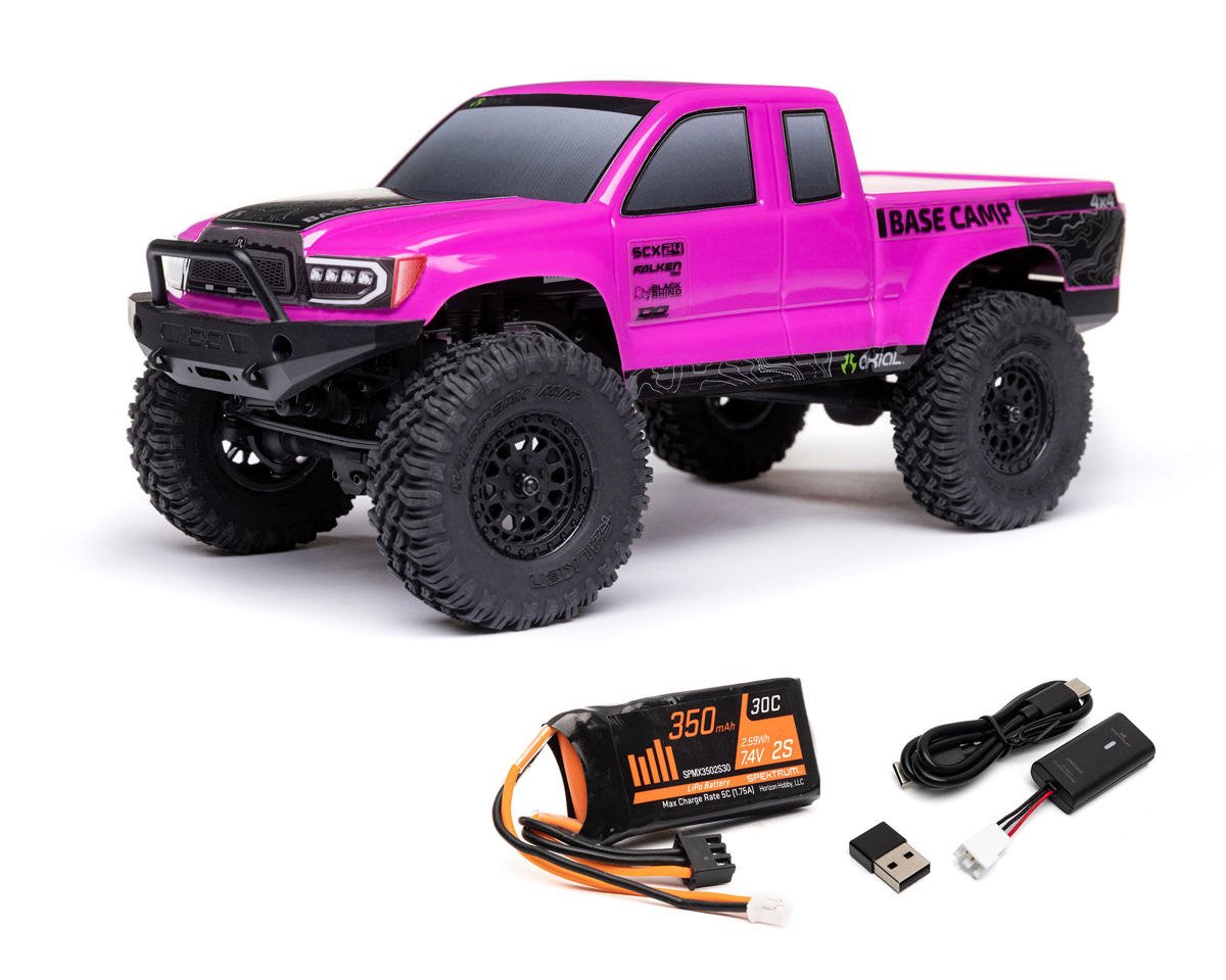 Axial SCX24 Base Camp 1/24 4WD RTR Scale Mini Crawler (Pink) w/2.4GHz Radio, Battery & Charger