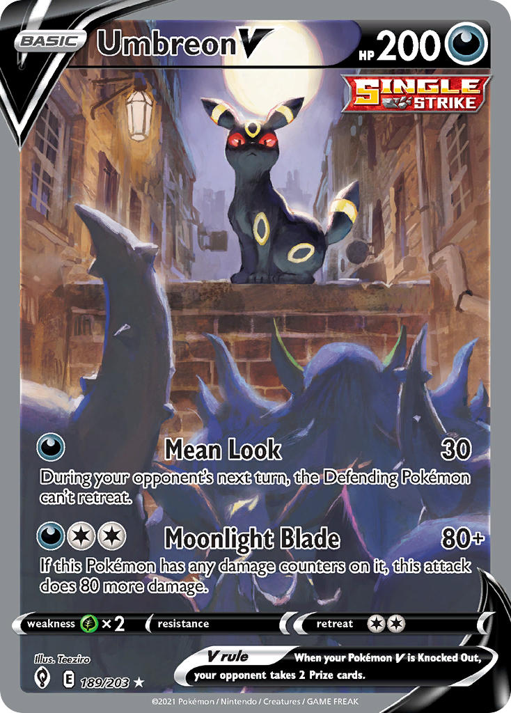 Umbreon V (Alternate Full Art) - 189/203 (SWSH07) Ultra Rare - Near Mi