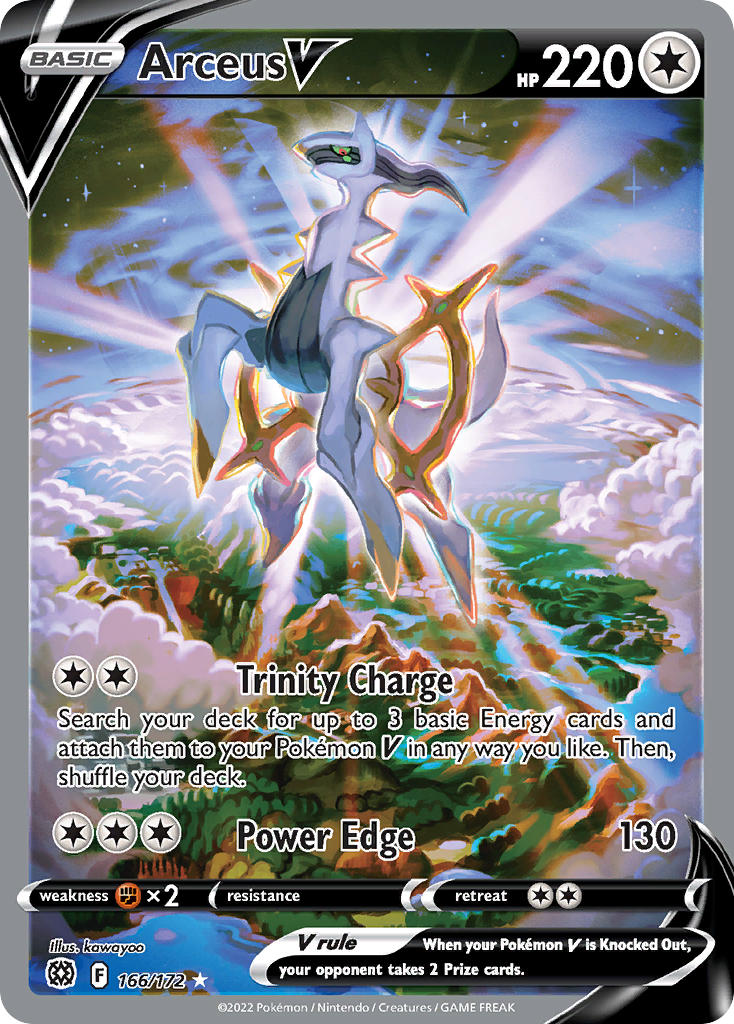 Arceus V (Alternate Full Art) - 166/172 (SWSH09) Ultra Rare - Near Min