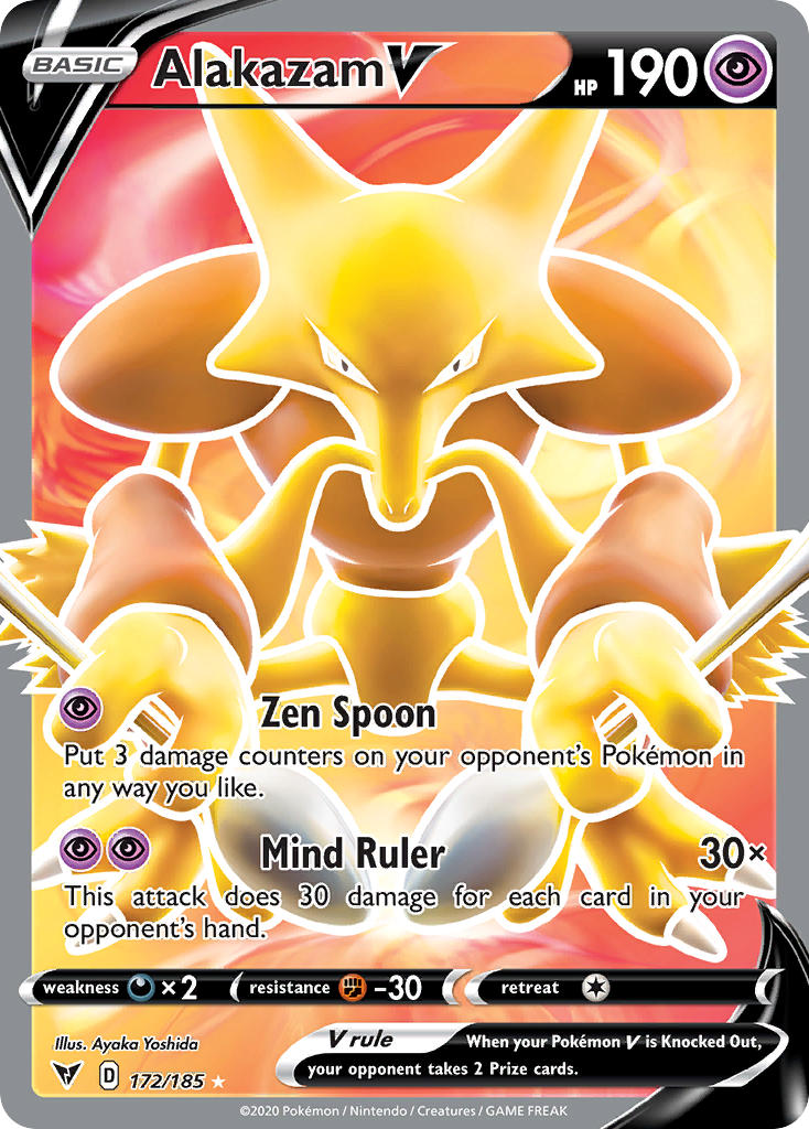 Alakazam V (Full Art) - 172/185 (SWSH04) Ultra Rare - Near Mint Holofo