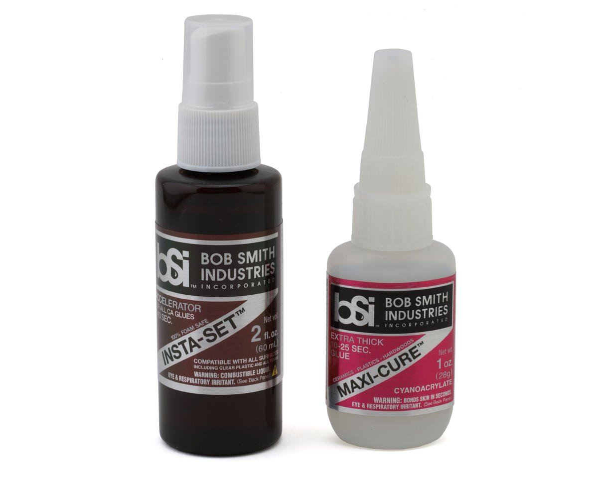 Bob Smith Industries Maxi-Cure™ CA Super Glue (Thick) (1oz) & Insta-Set Accelerator (2oz) Combo