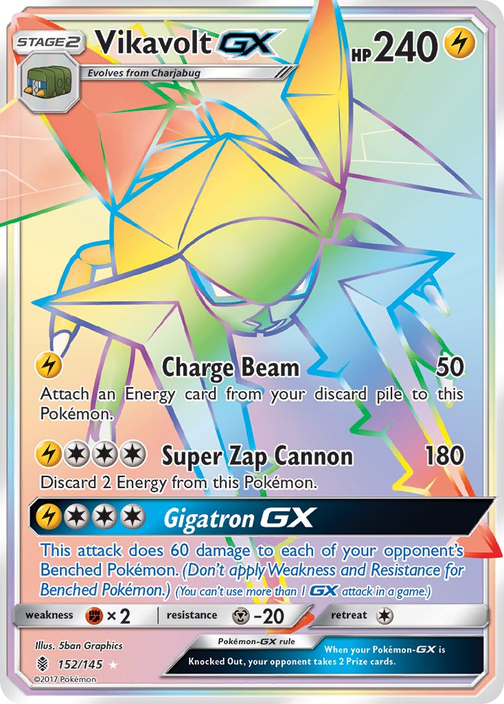 Vikavolt GX (Secret) - 152/145 (SM:GRI) Secret Rare - Near Mint Holofo