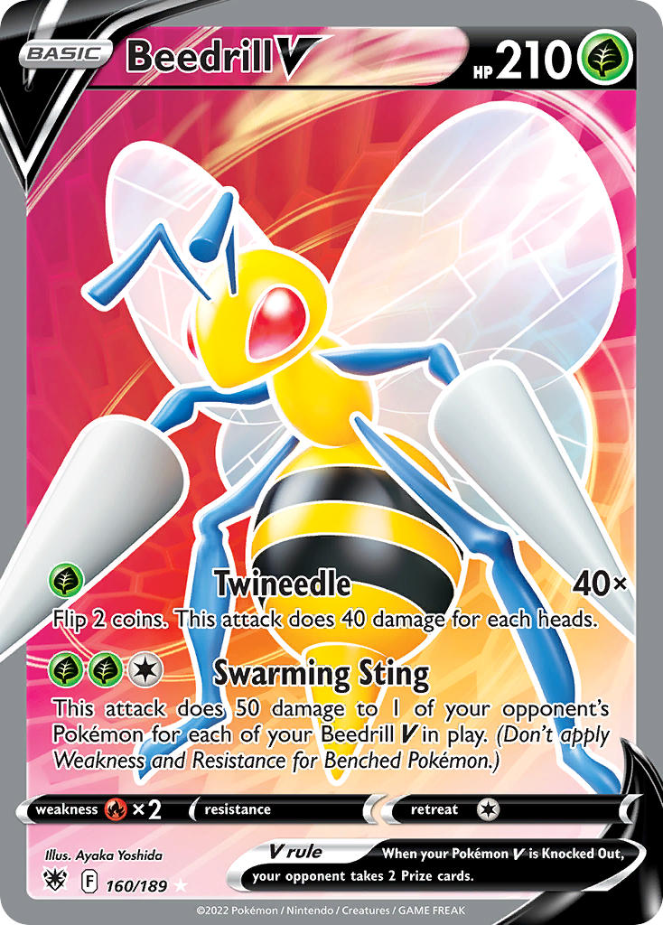 Beedrill V (Full Art) - 160/189 (SWSH10) Ultra Rare - Near Mint Holofo