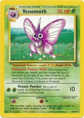 Venomoth - 29/64 (JU) Rare - Near Mint Unlimited