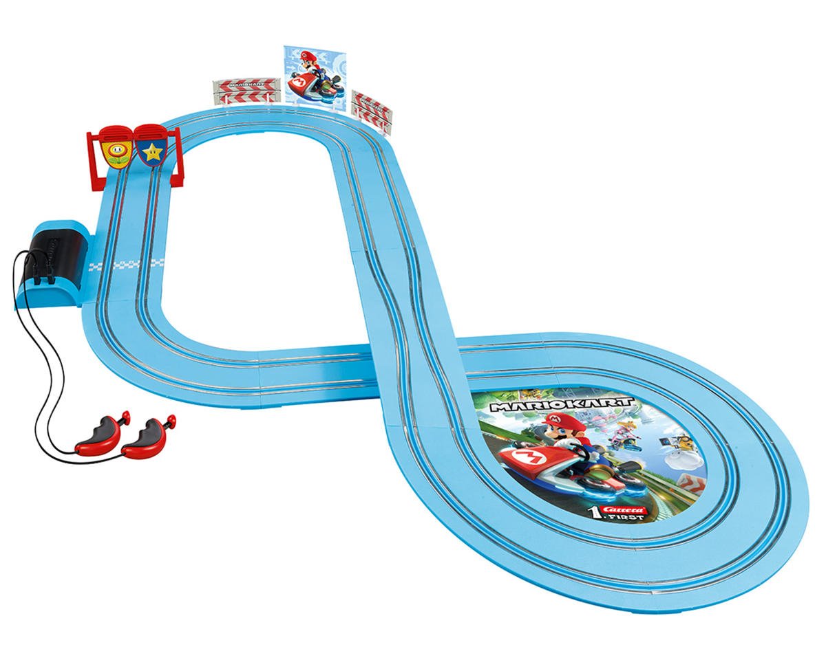 Carrera First Mario Kart Slot Car Racing Track Set (Mario vs Yoshi) w/Flippers