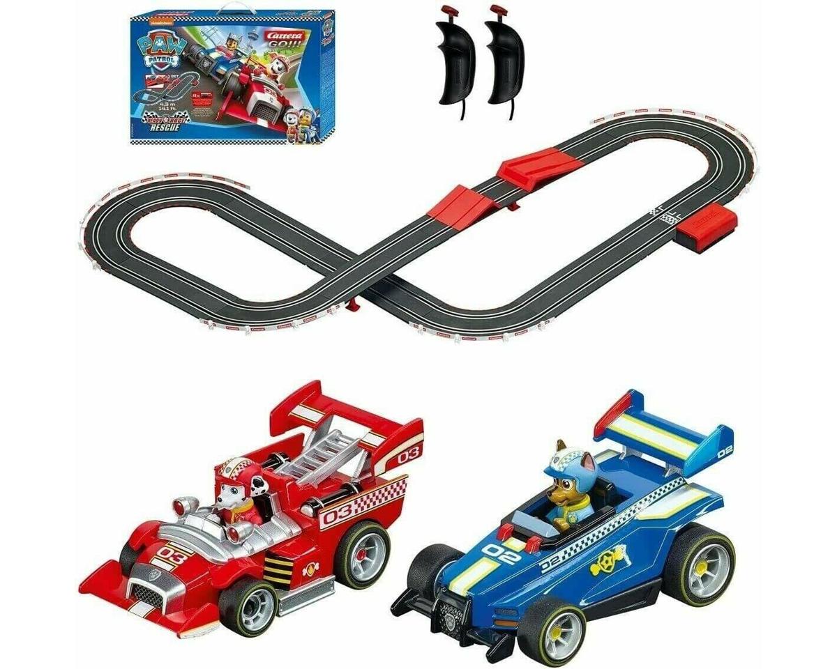 SCRATCH & DENT: Carrera GO!!! Paw Patrol® Ready Race Rescue 1/43 Slot Car Track Racing Set w/Chase & Marshall Cars