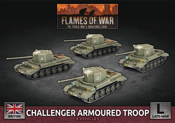 Flames of War: WWII: British (BBX72) - Challenger Armoured Troop (x4 P