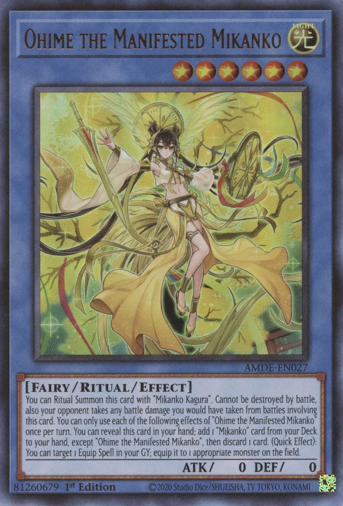 Ohime the Manifested Mikanko (AMDE-EN027) Ultra Rare - Near Mint 1st E