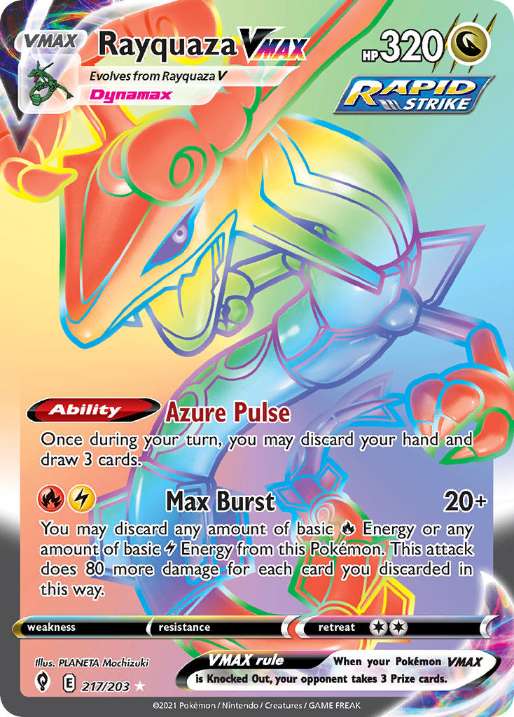 Rayquaza VMAX (Secret) - 217/203 (SWSH07) Secret Rare - Near Mint Holo