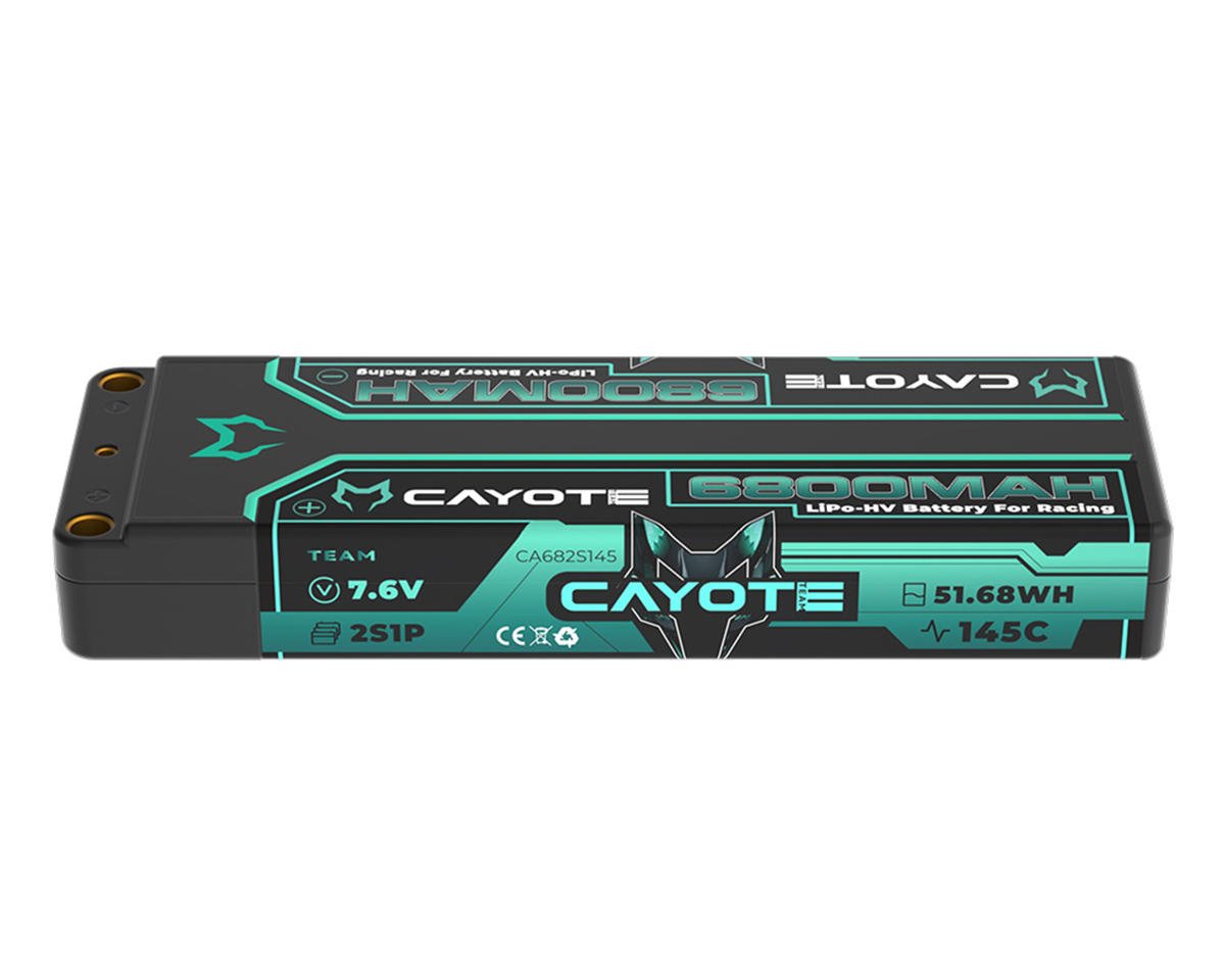 Cayote 2S 145C LCG Stick LiHV Battery (7.6V/6800mAh) w/5mm Bullets