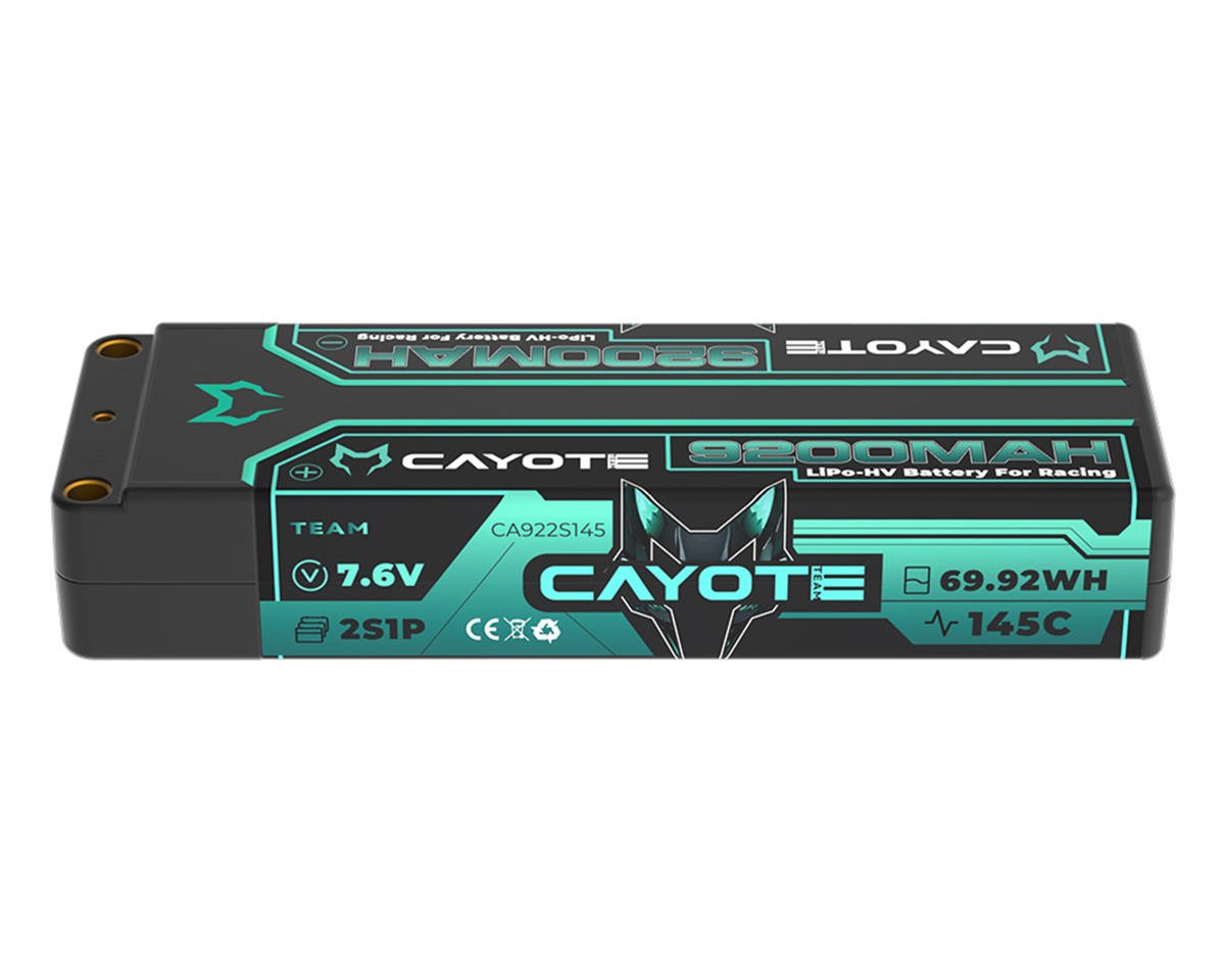 Cayote 2S 145C LCG Stick LiHV Battery (7.6V/9200mAh) w/5mm Bullets
