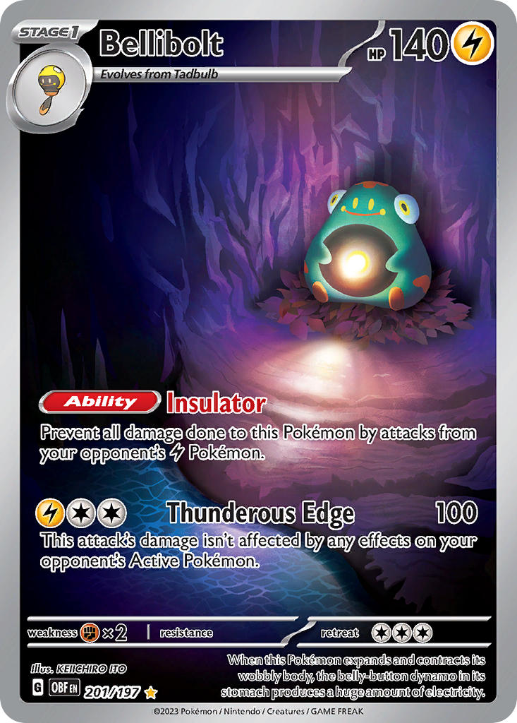 Bellibolt - 201/197 (OBF) Illustration Rare - Near Mint Holofoil