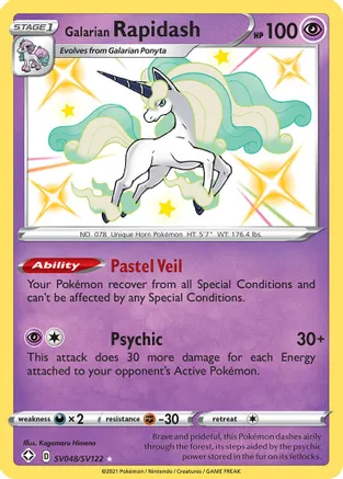 Galarian Rapidash - SV048/SV122 (SHF:SV) Shiny Holo Rare - Near Mint H