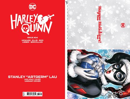 HARLEY QUINN #34 CVR C STANLEY ARTGERM LAU DC HOLIDAY CARD SPECIAL EDI