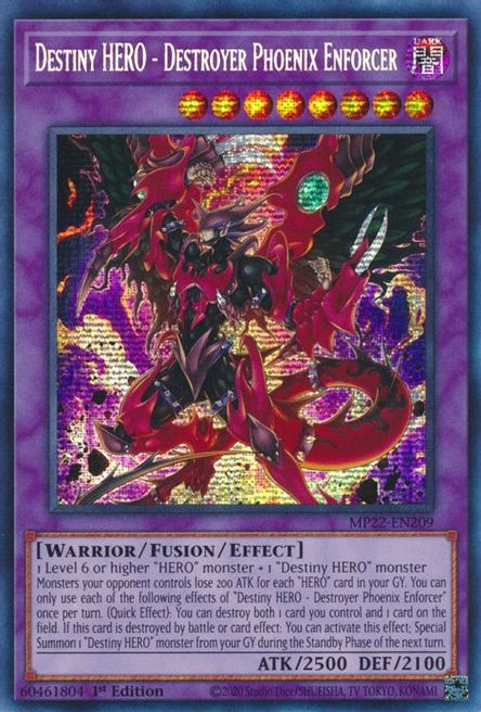 Destiny HERO- Destroyer Phoenix Enforcer (MP22-EN209) Prismatic Secret