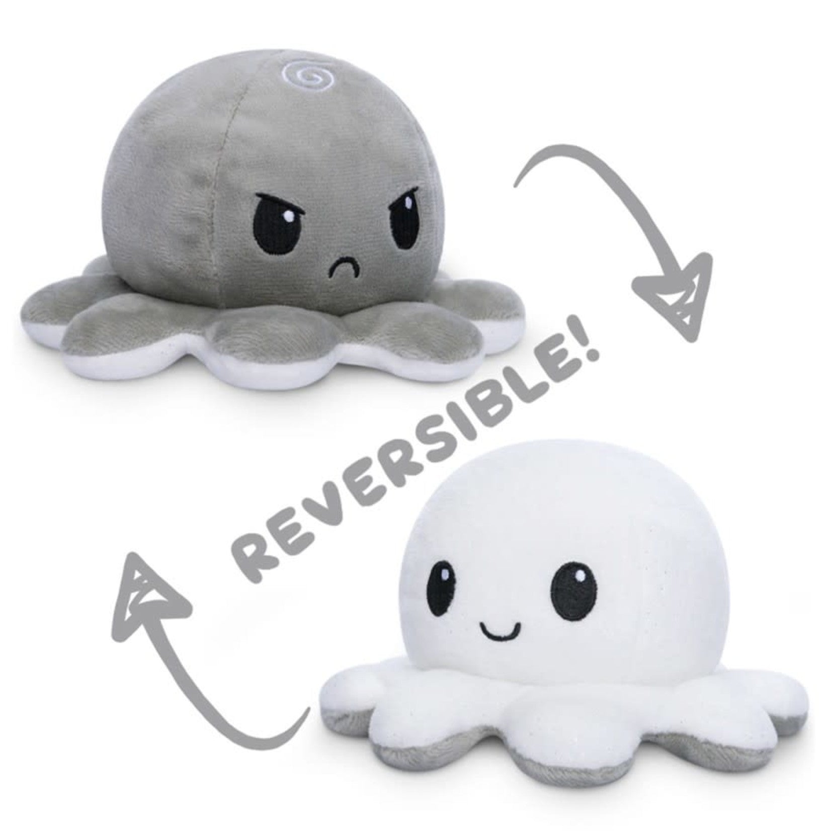 Reversible Mini Plush: Octopus - White & Gray