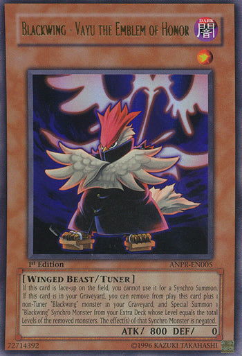 Blackwing - Vayu the Emblem of Honor (ANPR-EN005) Ultra Rare - Near Mi