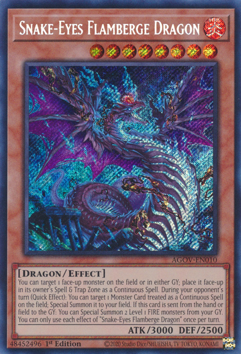 Snake-Eyes Flamberge Dragon (AGOV-EN010) Secret Rare - Near Mint 1st E
