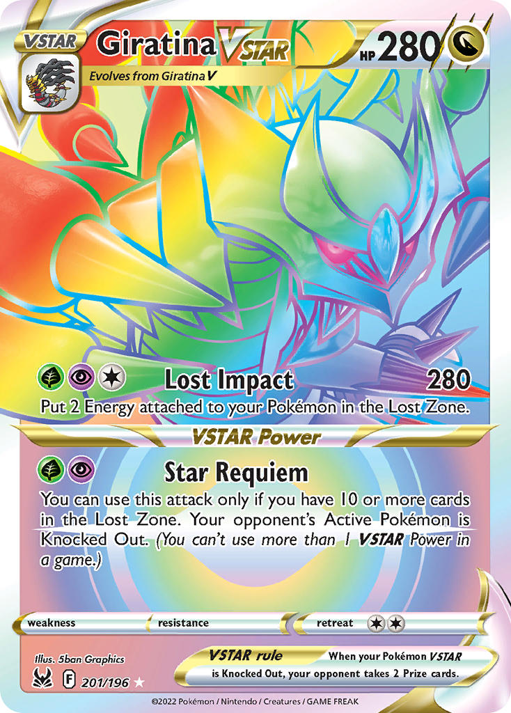 Giratina VSTAR (Secret) - 201/196 (SWSH11) Secret Rare - Near Mint Hol