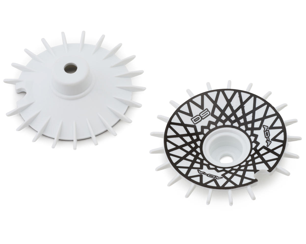 DS Racing Sloped Aero Drift Wheel Covers (White/Black Mesh) (2) (Drift Element Wheels)