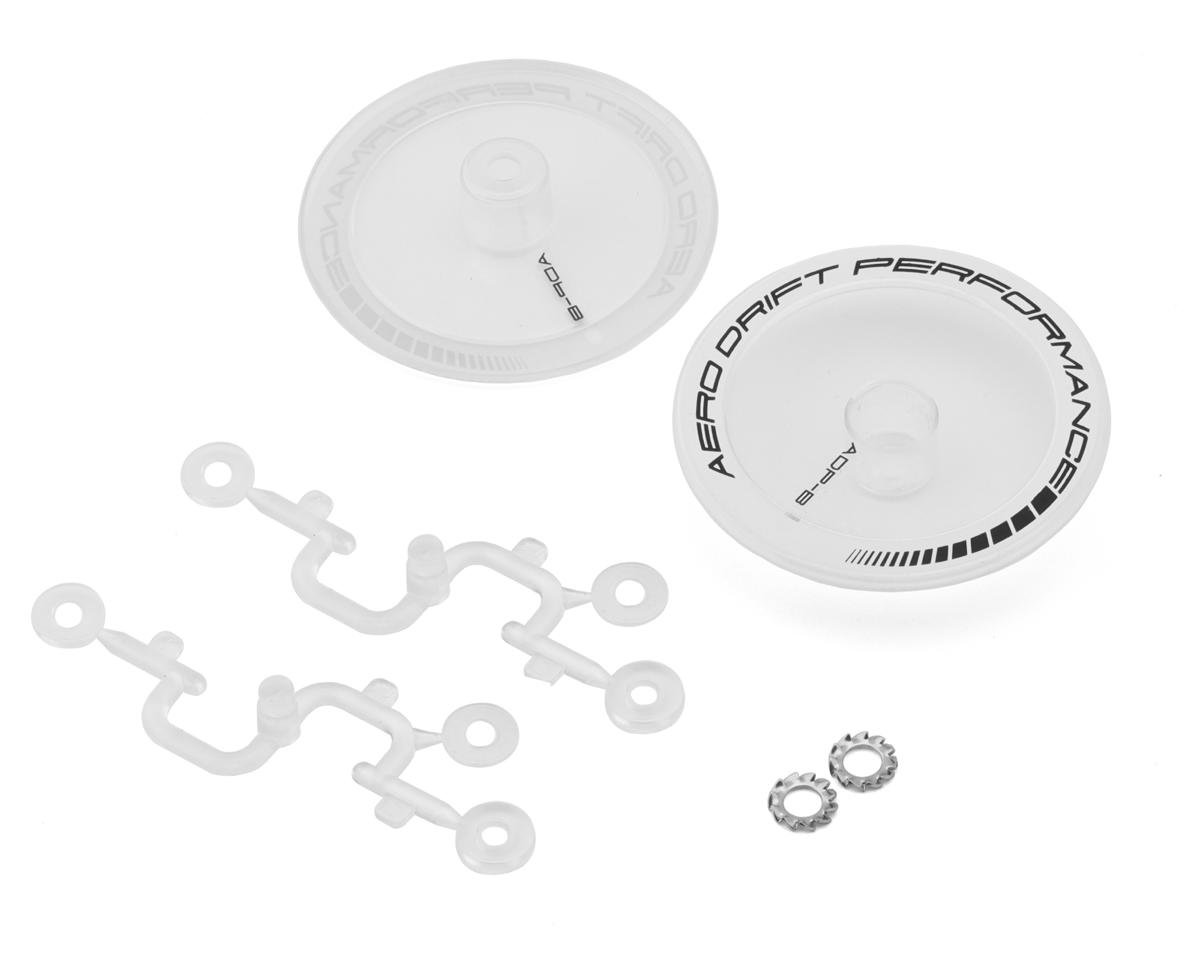DS Racing Flat Aero Drift Wheel Covers (Clear/White) (2) (Drift Element Wheels)