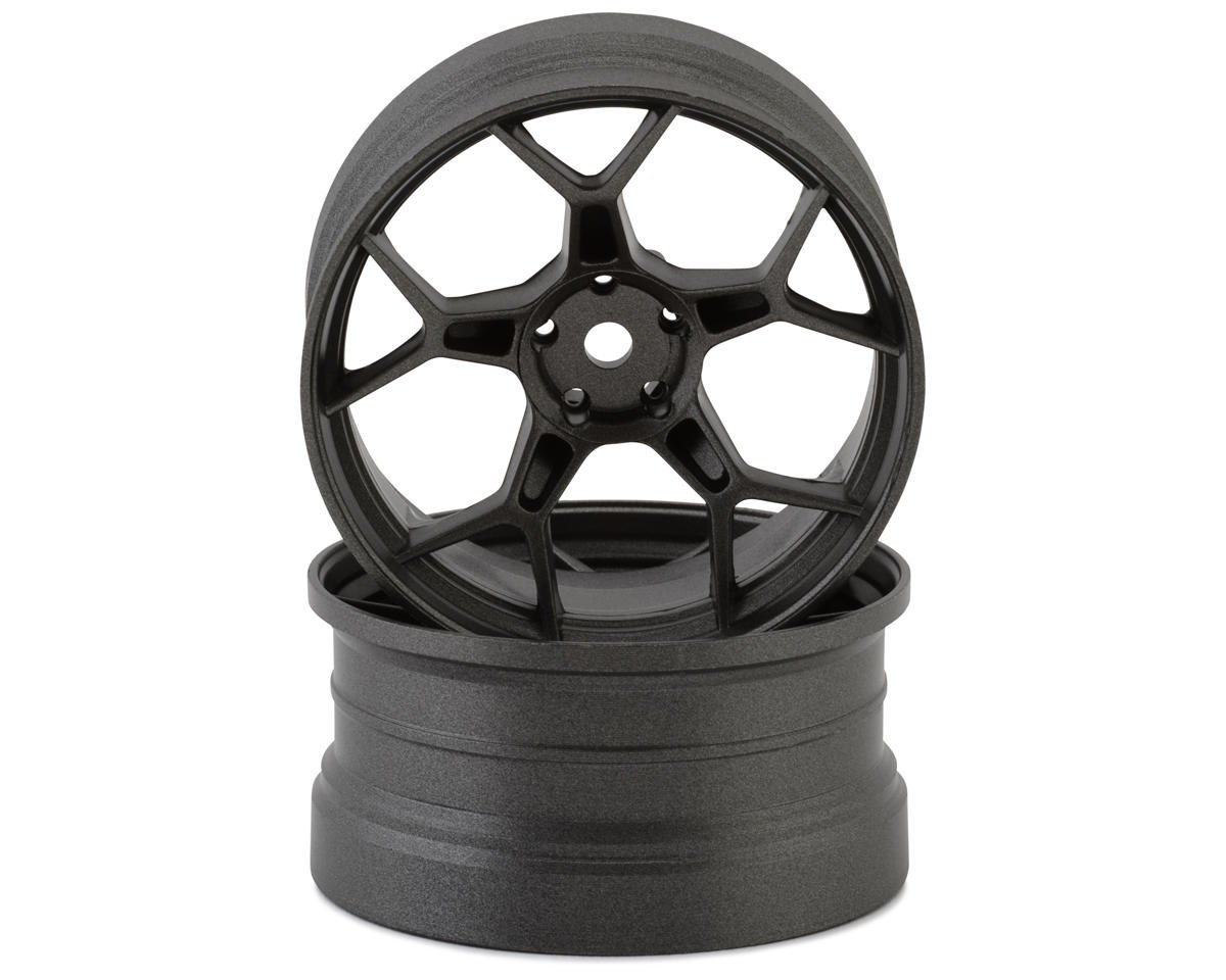 DS Racing Feathery Split Spoke Drift Wheels (Gunmetal) (2) (8mm Offset) w/12mm Hex