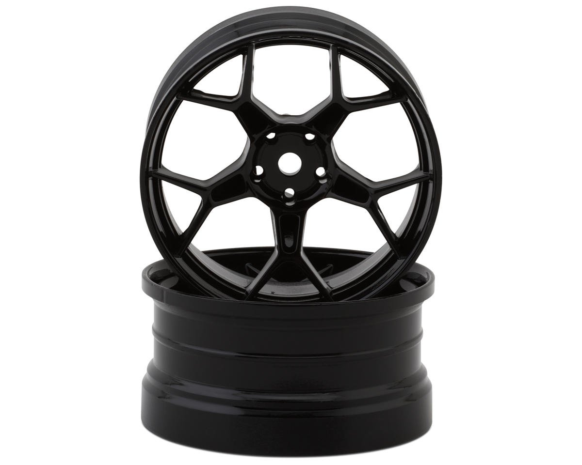 DS Racing Feathery Split Spoke Drift Rim (Black Hi Gloss) (2) (8mm Offset) w/12mm Hex