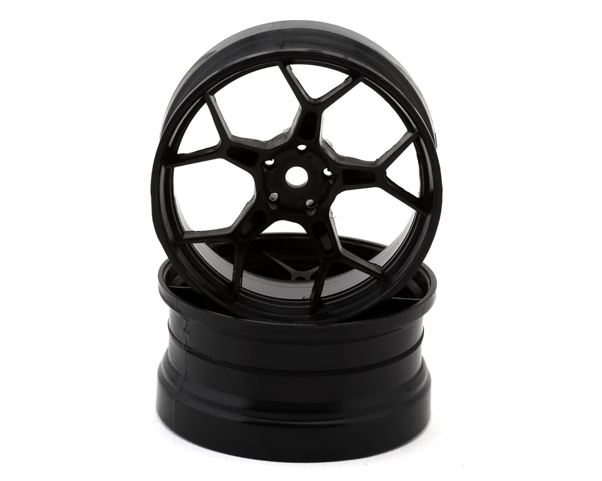 DS Racing Feathery Split Spoke Drift Wheels (Black) (2) (Soft) (8mm Offset) w/12mm Hex