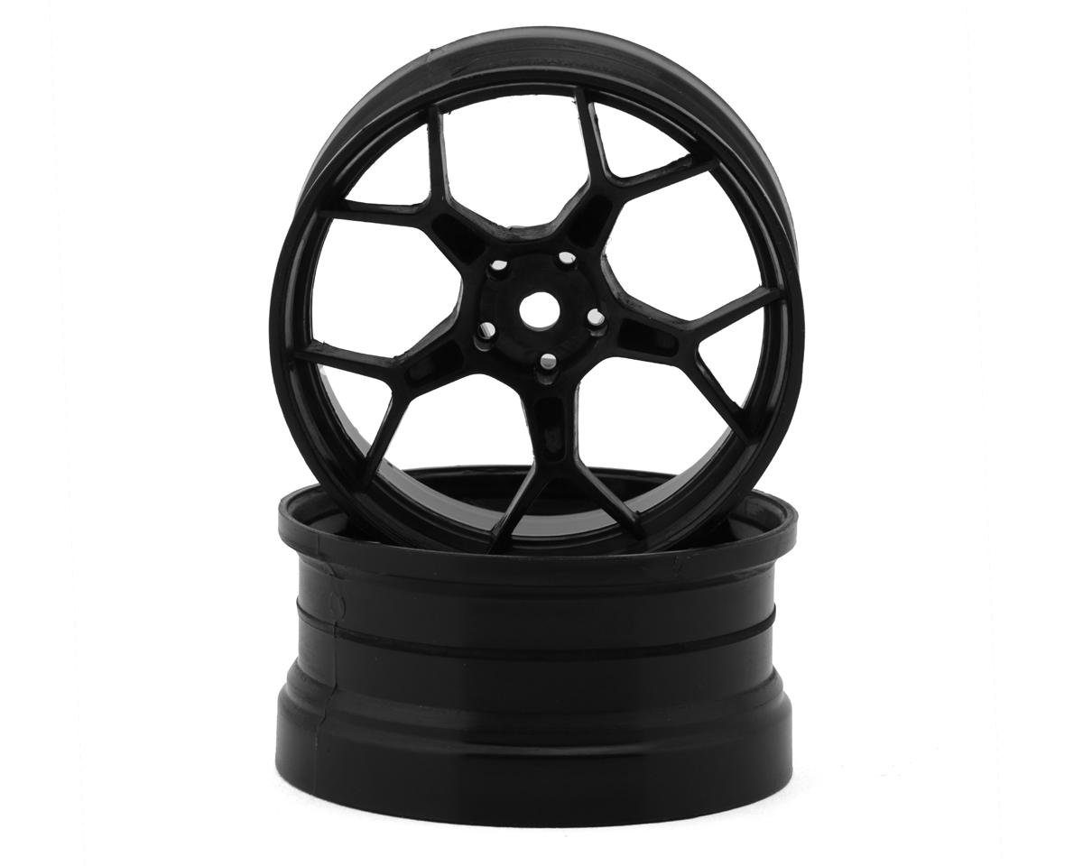 DS Racing Feathery Split Spoke Drift Wheels (Black) (2) (Super Soft) (8mm Offset) w/12mm Hex