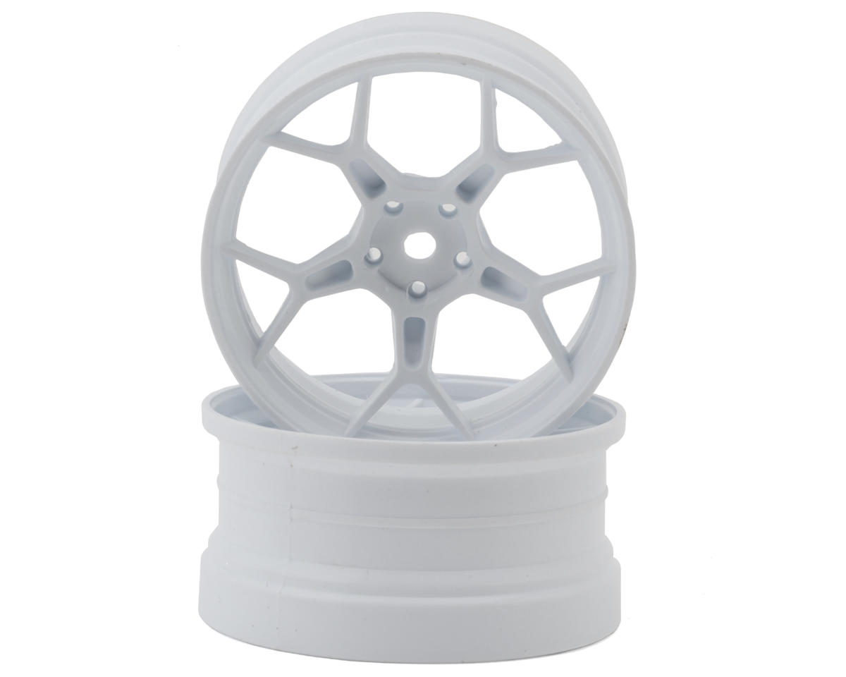 DS Racing Feathery Split Spoke Drift Wheels (White) (2) (Super Soft) (8mm Offset) w/12mm Hex