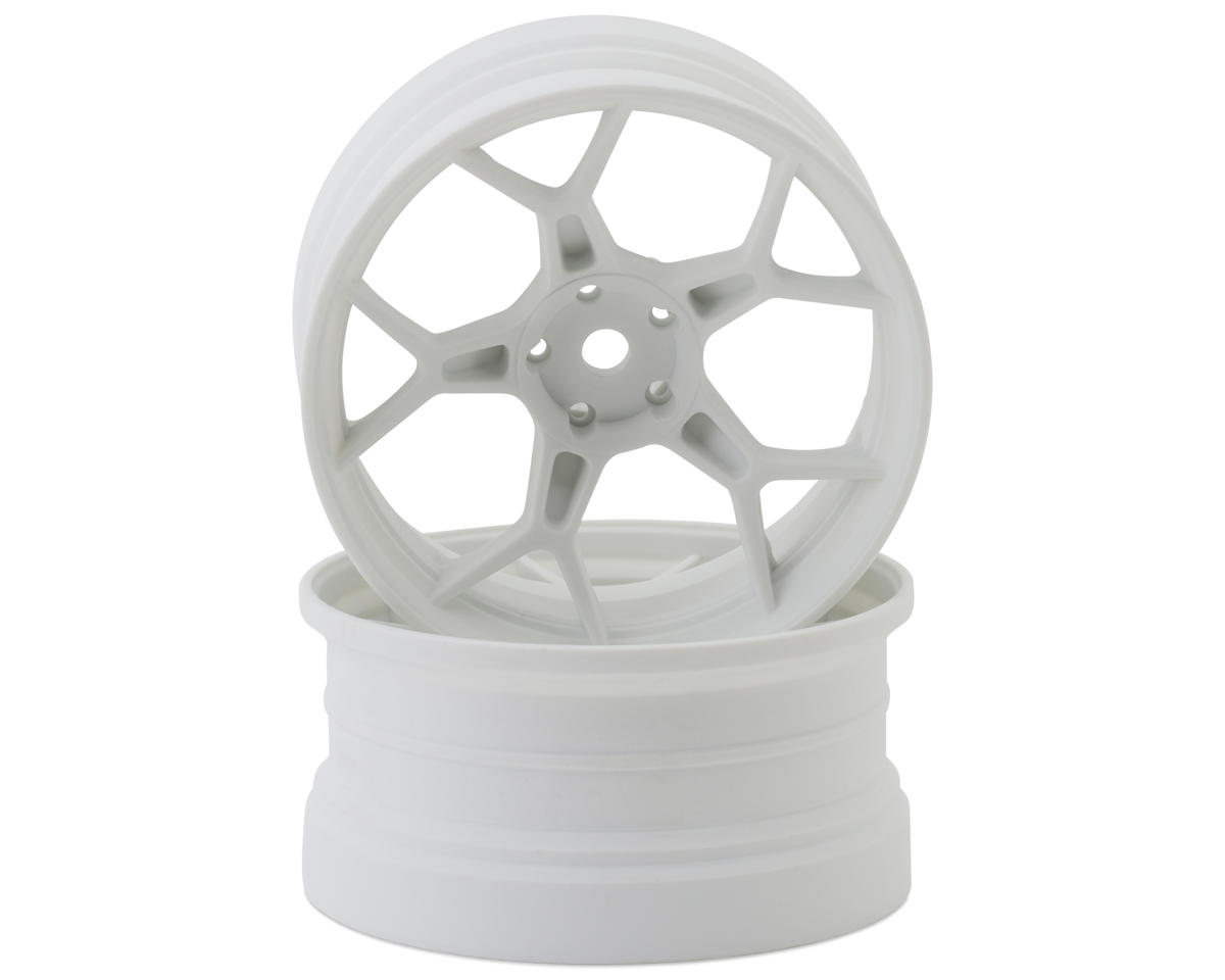 DS Racing Feathery Split Spoke Drift Wheels (Matte White) (2) (8mm Offset) w/12mm Hex