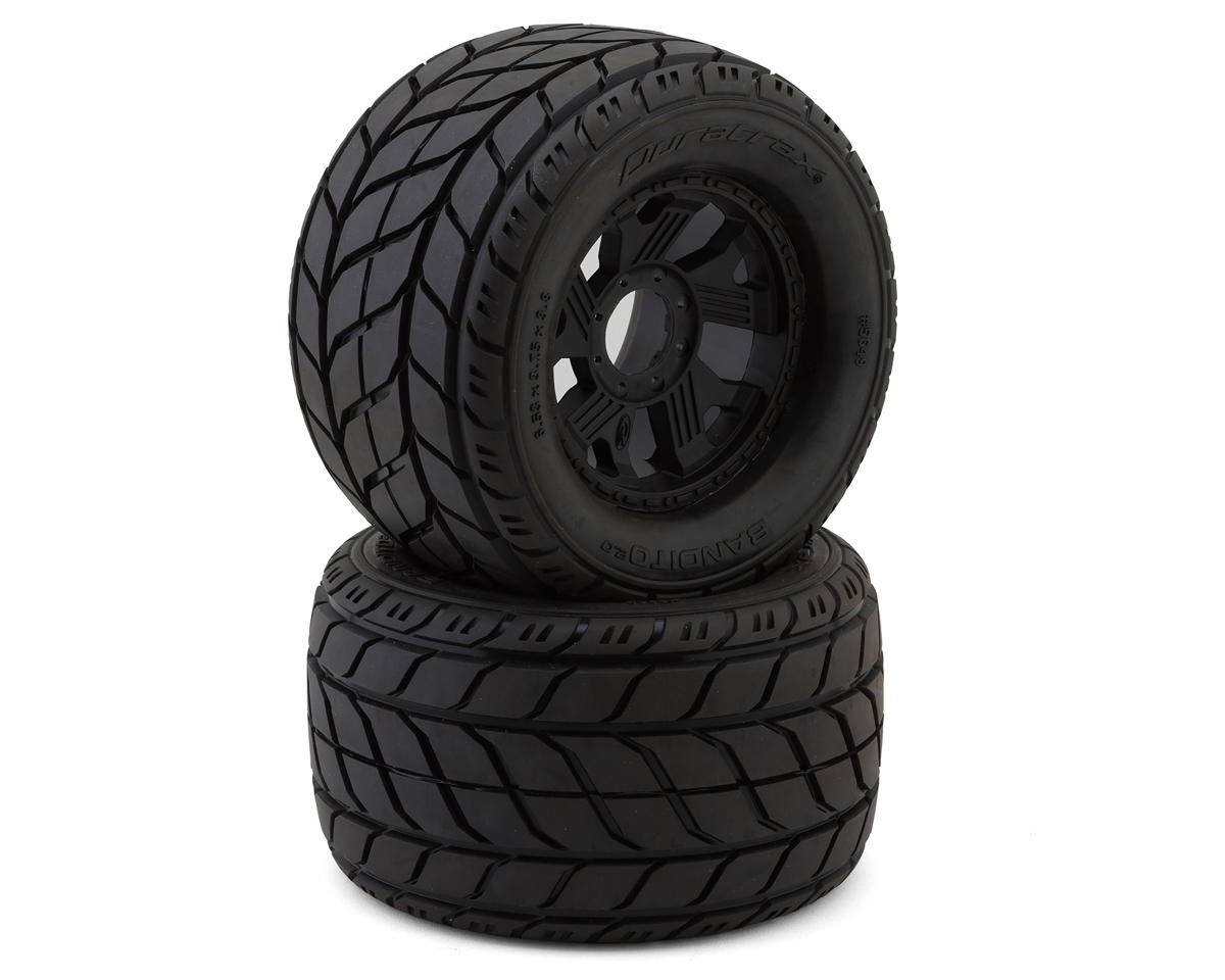 DuraTrax Bandito 2.0 1/8 3.8" Pre-Mounted Truck Tires (Black) (2) w/17mm Hex