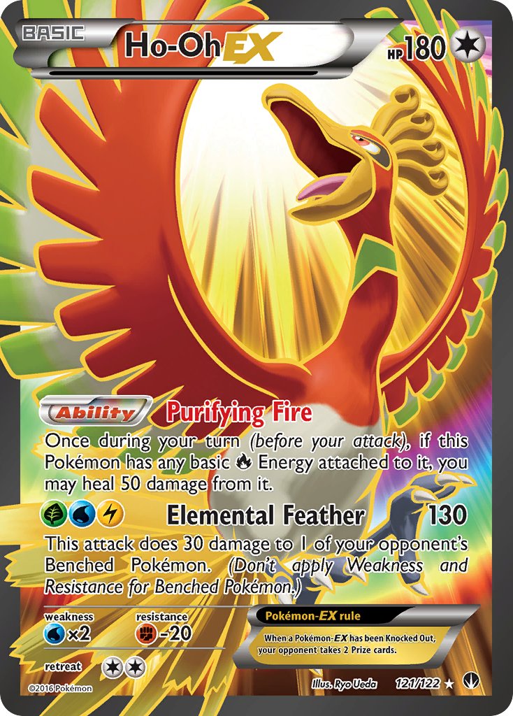 Ho-Oh EX (Full Art) - 121/122 (BKP) Ultra Rare - Near Mint Holofoil