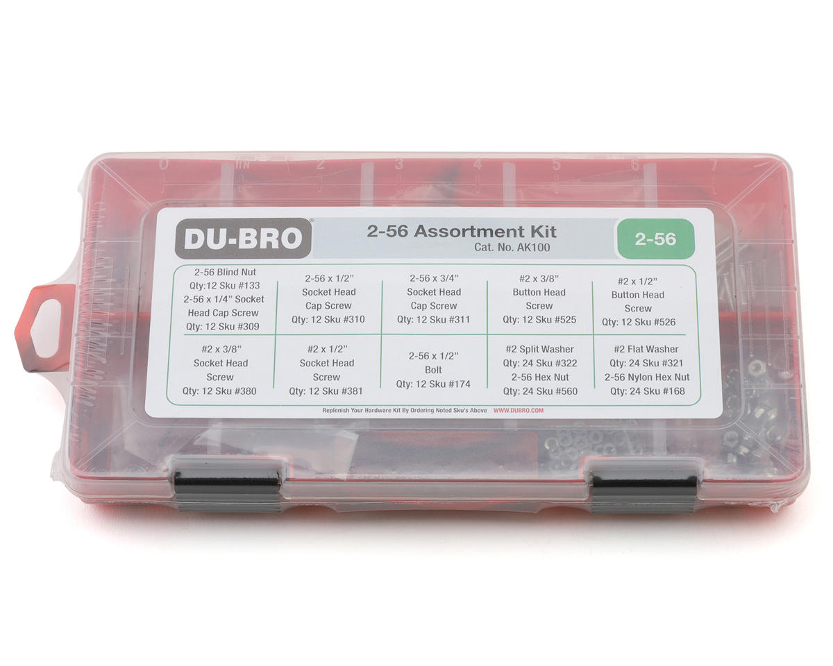 DuBro 2-56 Hardware Assortment Kit (204) w/Screws, Nuts, Bolts & Washers
