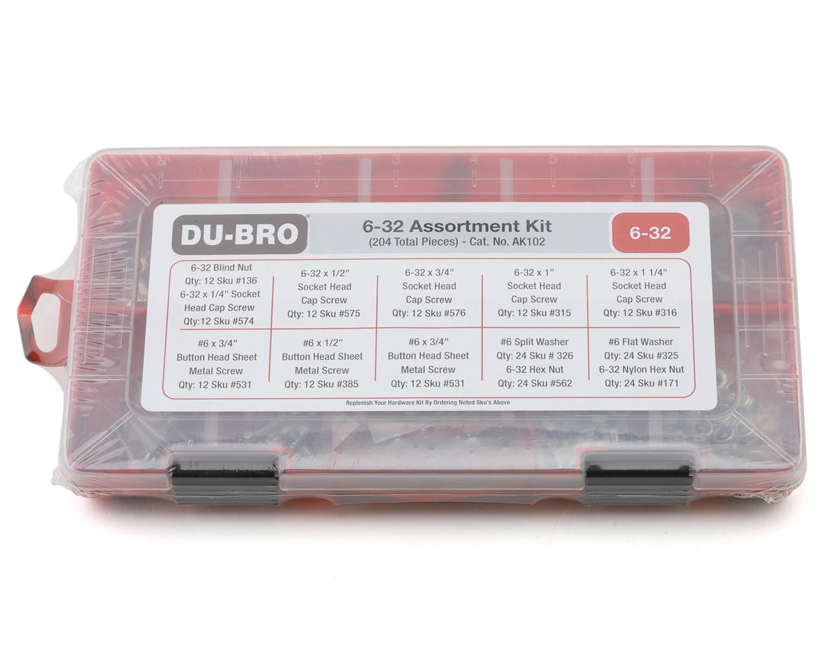DuBro 6-32 Hardware Assortment Kit (204) w/Screws, Nuts & Washers