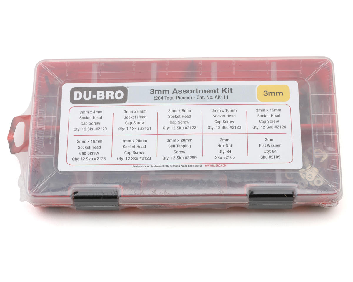 DuBro 3mm Hardware Assortment Kit (264) w/Screws, Nuts & Washers