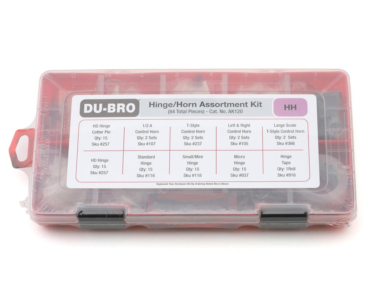 DuBro Hinges & Horns Assortment Kit (84) w/Storage Case