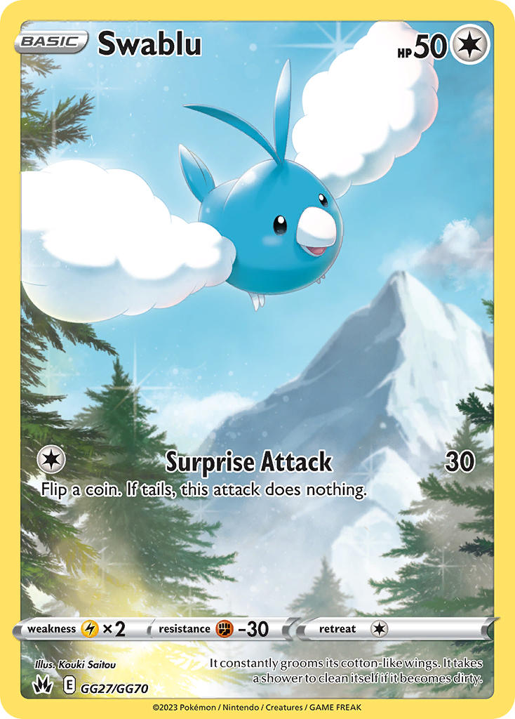 Swablu - GG27/GG70 (CRZ:GG) Holo Rare - Near Mint Holofoil