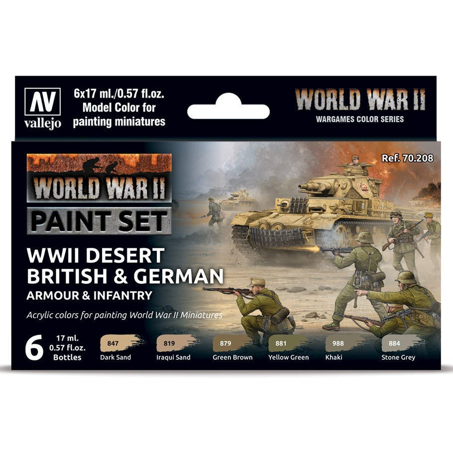 Model Color: World War II Paint Set - WWII Desert British and German A