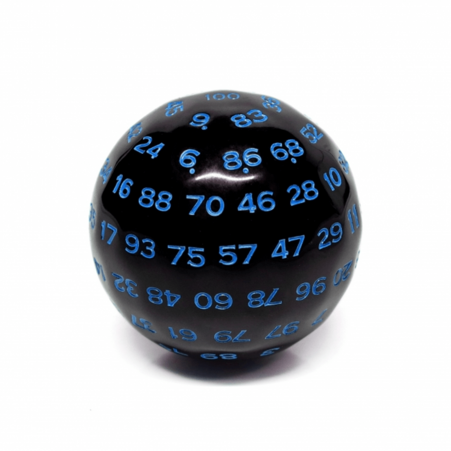 HDD-35: d100 - Opaque Black w/ blue